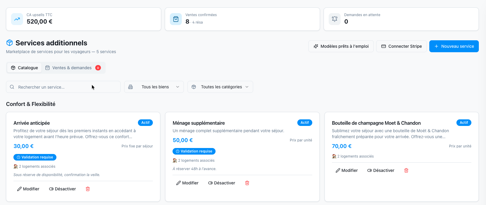 Configuración del catálogo de servicios